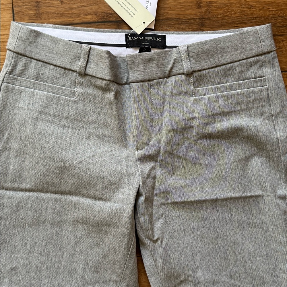 NWT Banana Republic Sloan Slim Fit Dress Pants Heather Gray Size 2 Petite